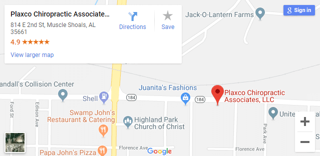 Map of Muscle Shoals Chiropractor
